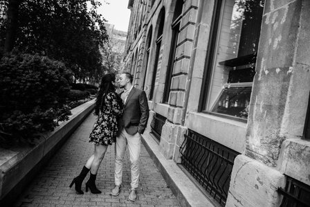 Hotel Saint Sulpice Montreal; Montreal Proposal photographer; Montreal Proposal photography; Montreal Surprise proposal photographer; Montreal wedding photographer; Meggy and Satnislav’s surprise proposal, Old Montreal surprise proposal photo