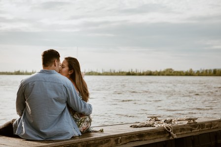 Montreal Engagement Photographer, Montreal wedding Photographer, Kim and Marc Olivier's engagement shoot; Montreal Engagement Photo, RécréoParc, Sainte-Catherine, QC, Sunset engagement photo; MTL engagement photo by the water