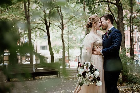 Corinne and Maxime's wedding; John KOO Photography; Les Enfants Terribles MTL wedding; Montreal Jewish wedding photographer; Montreal wedding Photographer; Old Montreal wedding portraits; Square Victoria wedding photos