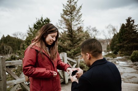 Botanical gardens surprise proposal; John KOO Photography; Lorena and Christian's Montreal surprise proposal photographer; MTL surprise marriage proposal photo; Montreal Botanical Gardens portraits