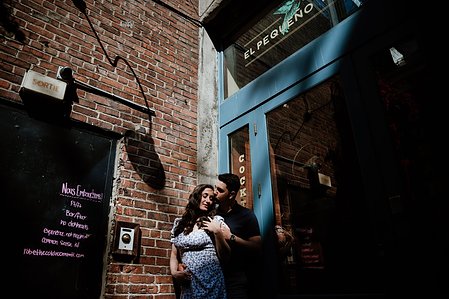 Old Montreal Surprise Proposal; Rebecca and Frank's Montreal surprise proposal photographer; Surprise marriage proposal photographer MTL; Surprise proposal photo in Montreal; surprise proposal photography Old Montreal