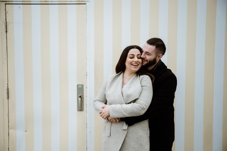 Hana and Nick's Montreal surprise proposal photographer; John KOO Photography; MTL surprise marriage proposal photo; Old Montreal Ferris Wheel surprise proposal; surprise proposal photography Old Montreal