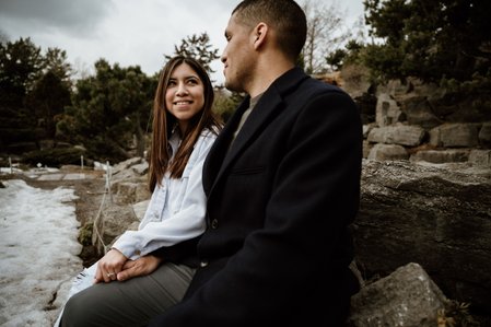 Botanical gardens surprise proposal; John KOO Photography; Lorena and Christian's Montreal surprise proposal photographer; MTL surprise marriage proposal photo; Montreal Botanical Gardens portraits