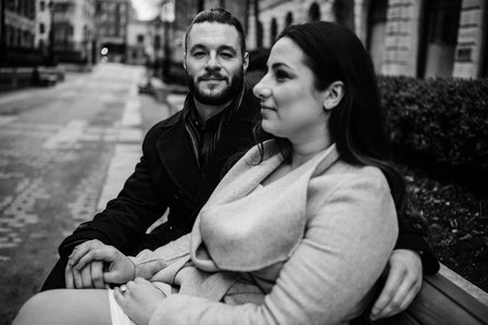 Hana and Nick's Montreal surprise proposal photographer; John KOO Photography; MTL surprise marriage proposal photo; Old Montreal Ferris Wheel surprise proposal; surprise proposal photography Old Montreal