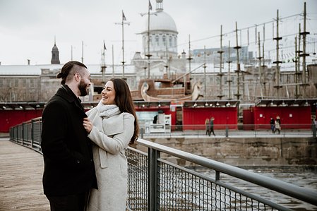 Hana and Nick's Montreal surprise proposal photographer; John KOO Photography; MTL surprise marriage proposal photo; Old Montreal Ferris Wheel surprise proposal; surprise proposal photography Old Montreal