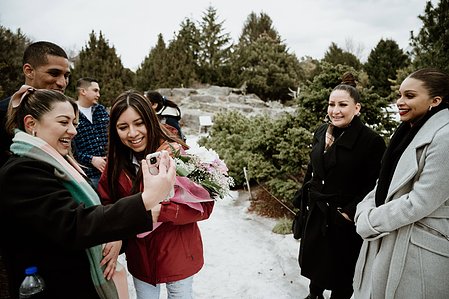 Botanical gardens surprise proposal; John KOO Photography; Lorena and Christian's Montreal surprise proposal photographer; MTL surprise marriage proposal photo; Montreal Botanical Gardens portraits