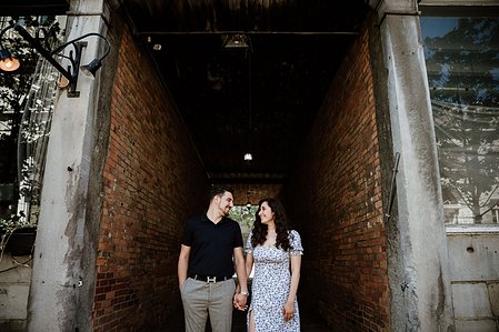 Old Montreal Surprise Proposal; Rebecca and Frank's Montreal surprise proposal photographer; Surprise marriage proposal photographer MTL; Surprise proposal photo in Montreal; surprise proposal photography Old Montreal