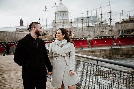 Hana and Nick's Montreal surprise proposal photographer; John KOO Photography; MTL surprise marriage proposal photo; Old Montreal Ferris Wheel surprise proposal; surprise proposal photography Old Montreal