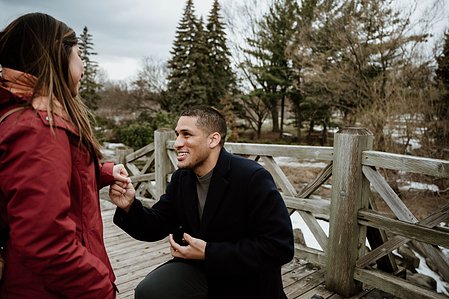 Botanical gardens surprise proposal; John KOO Photography; Lorena and Christian's Montreal surprise proposal photographer; MTL surprise marriage proposal photo; Montreal Botanical Gardens portraits