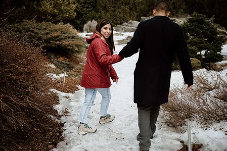 Botanical gardens surprise proposal; John KOO Photography; Lorena and Christian's Montreal surprise proposal photographer; MTL surprise marriage proposal photo; Montreal Botanical Gardens portraits
