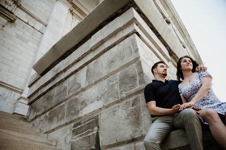 Old Montreal Surprise Proposal; Rebecca and Frank's Montreal surprise proposal photographer; Surprise marriage proposal photographer MTL; Surprise proposal photo in Montreal; surprise proposal photography Old Montreal