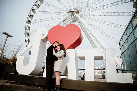 Hana and Nick's Montreal surprise proposal photographer; John KOO Photography; MTL surprise marriage proposal photo; Old Montreal Ferris Wheel surprise proposal; surprise proposal photography Old Montreal