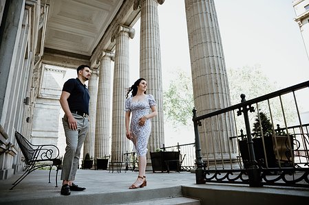 Old Montreal Surprise Proposal; Rebecca and Frank's Montreal surprise proposal photographer; Surprise marriage proposal photographer MTL; Surprise proposal photo in Montreal; surprise proposal photography Old Montreal
