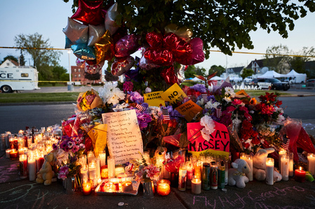 Tops victims memorial in Buffalo, N.Y. on May 17, 2022. (Mustafa Hussain for The New York Times)
