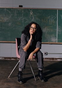Eve Ewing at Overton Elementary School in Chicago, I.L. on Dec. 16, 2024. (Chicago Magazine)