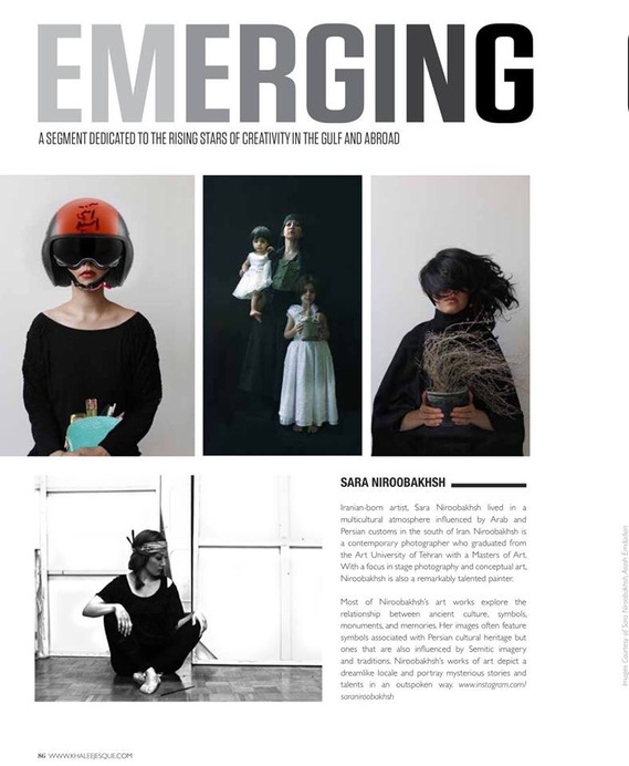 Emerging Creatives, KHALEEJesque Magazine. Jan/Feb 2015. ISSUE 13