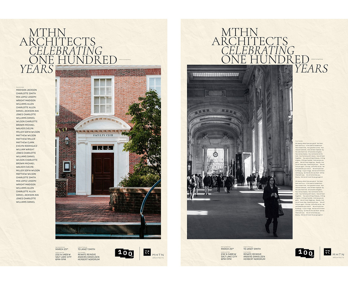 MTHN Architects 100yrs Uriel Castillo Posters