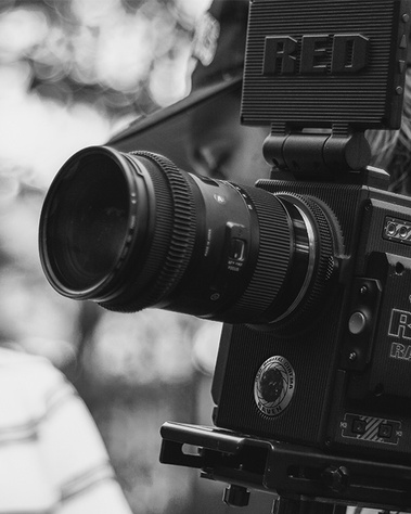 Director of photography Lewis Bowden with Red Raven DSMC2 camera