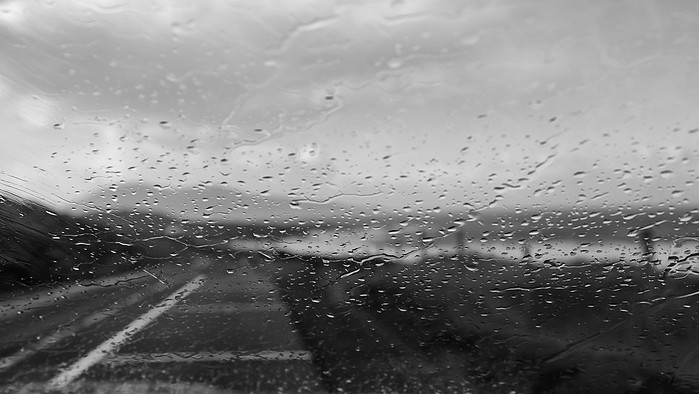 Rain drops on a window. Isle of Lewis, Outer Hebrides, Scotland.