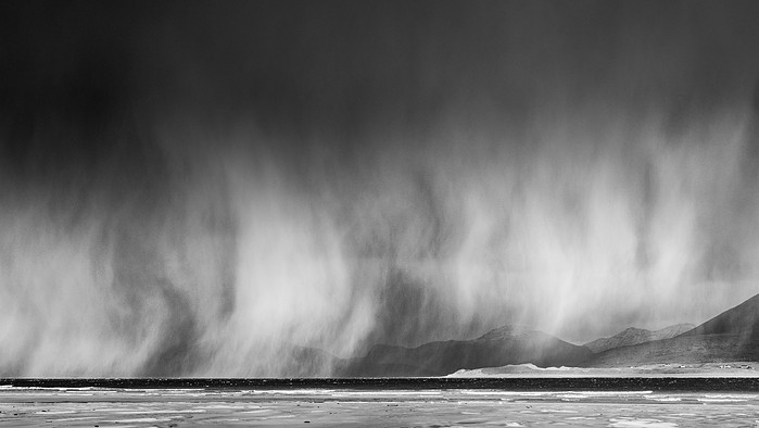 A dramatic hailstone downpour, Isle of Harris, Outer Hebrides, Scotland.