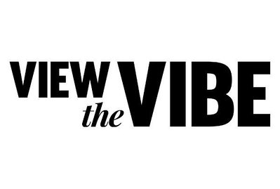 A logo of view the vibe.