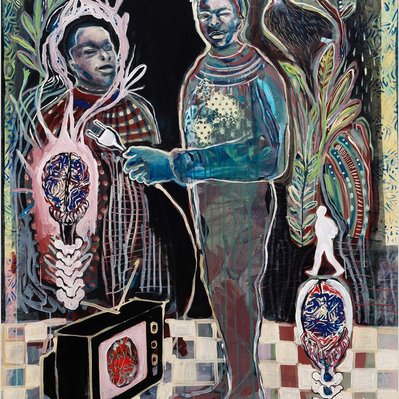 ouleimane Barry
Le Savoir
2020
Acrylique sur toile Sur Châssis 
158 x 129 cm