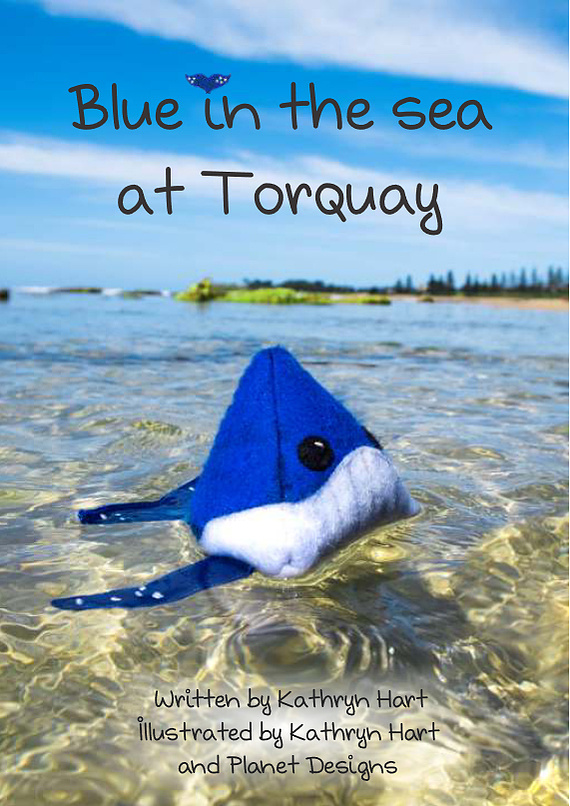 Front page of PDF children's book Blue in the sea at Torquay.