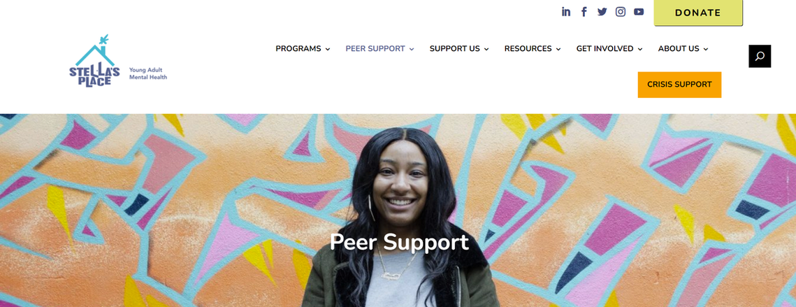 A page from the Stella's Place website UX/UI redesign that says 