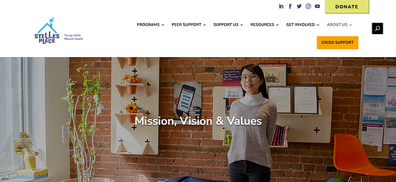 A page from the Stella's Place website that says 