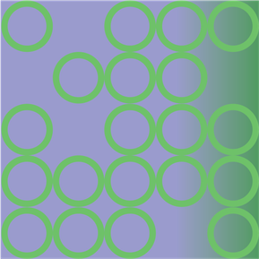 Green circle pattern on a gradient purple background.