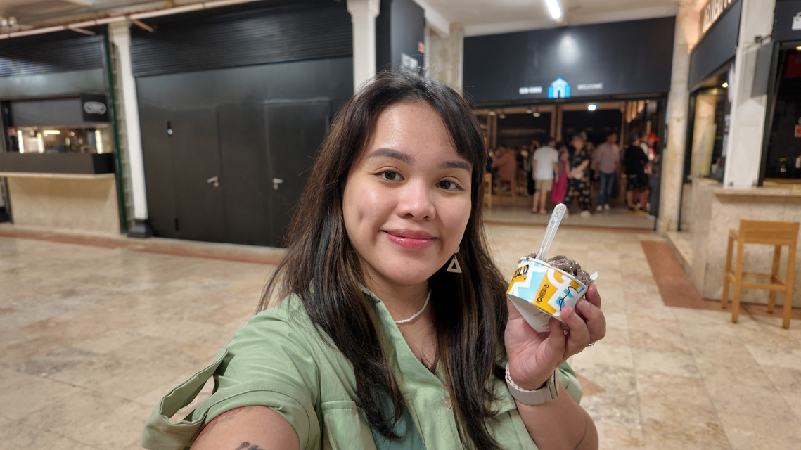 Me at the Time Out Market in Lisbon (2024), around maybe 7pm?