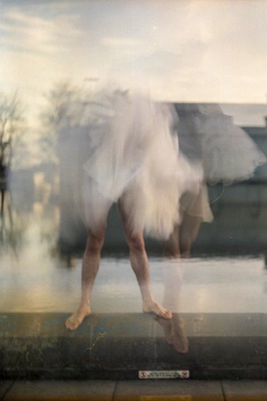 Quinn Hallenbeck dances the sleeping beauty, dancer with tutu multiple exposure.