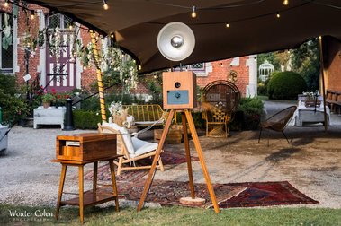 Photobooth, trouwen in het park van Beervelde.