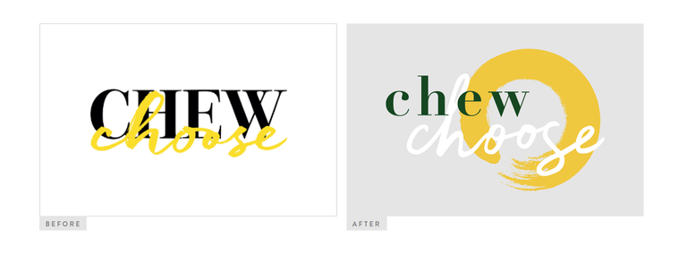 ChewChoose logo before & after