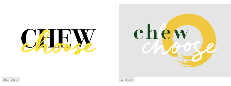ChewChoose logo before & after