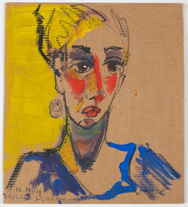 Portrait Raphaëlle- Gouache sur carton - Sophie Pigeon - Artiste Sculpteur © copyright 2020