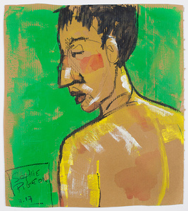 ​Portrait Virginie - Gouache sur carton - Sophie Pigeon - Artiste Sculpteur © copyright 2020
