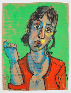 ​Portrait Sherine - Gouache sur carton - Sophie Pigeon - Artiste Sculpteur © copyright 2020