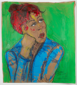 ​Portrait Sherine - Gouache sur carton - Sophie Pigeon - Artiste Sculpteur © copyright 2020