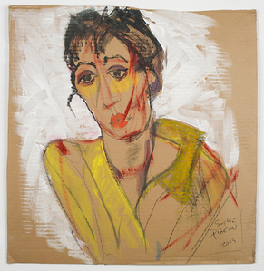​Portrait Sherine - Gouache sur carton - Sophie Pigeon - Artiste Sculpteur © copyright 2020