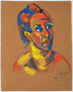 Portrait Raphaëlle- Gouache sur carton - Sophie Pigeon - Artiste Sculpteur © copyright 2020