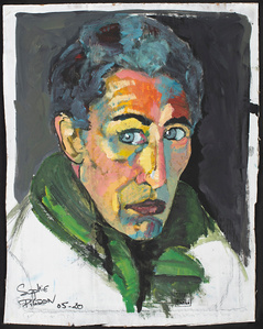 Autoportrait - Gouache sur carton - Sophie Pigeon - Artiste Sculpteur © copyright 2020