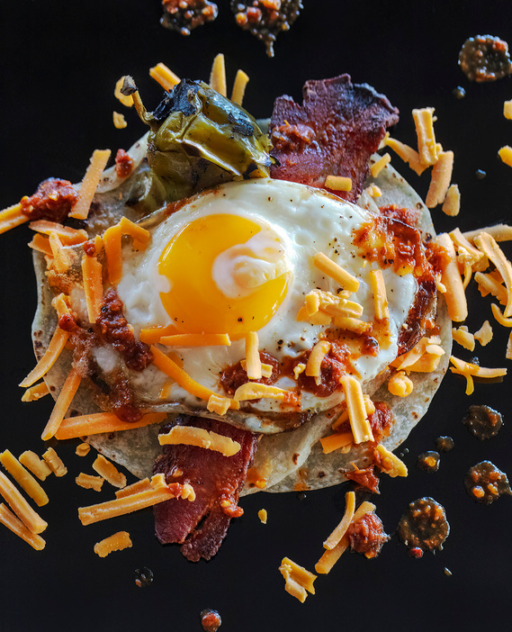 The Unofficial Yellowstone Cookbook recipe photo by Jackie Alpers. Texas style breakfast tacos.
