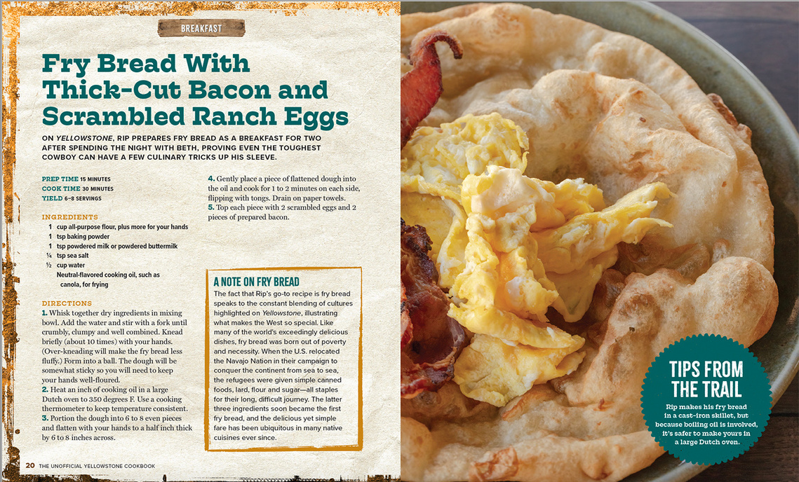 Recipe for Rip's Fry Bread from The Unofficial Yellowstone Cookbook by Jackie Alpers.