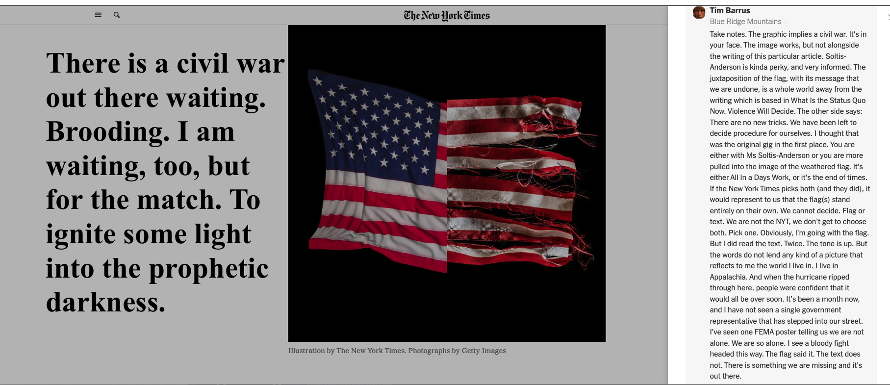 NYT Flag and a Pollster Exploring the Same Events and Finding 2 Opposing POVs.