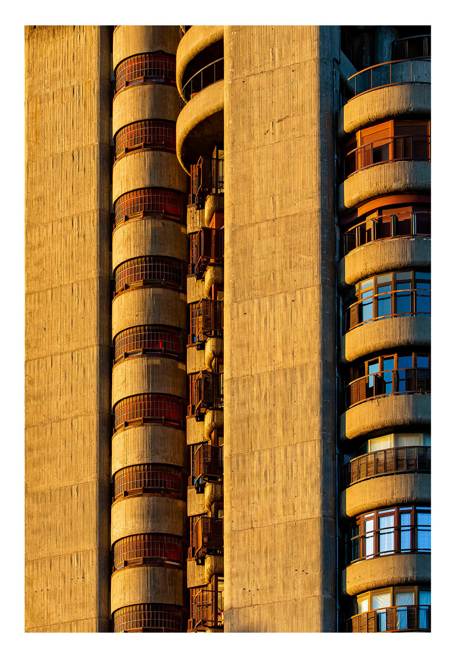brutalist, brutalismo, faacade of torres blancas building in Madrid