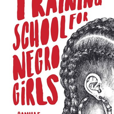 Cover image of short story collection Training School for Negro Girls, the side profile of a Black woman with a bamboo hoop earring and cornrows