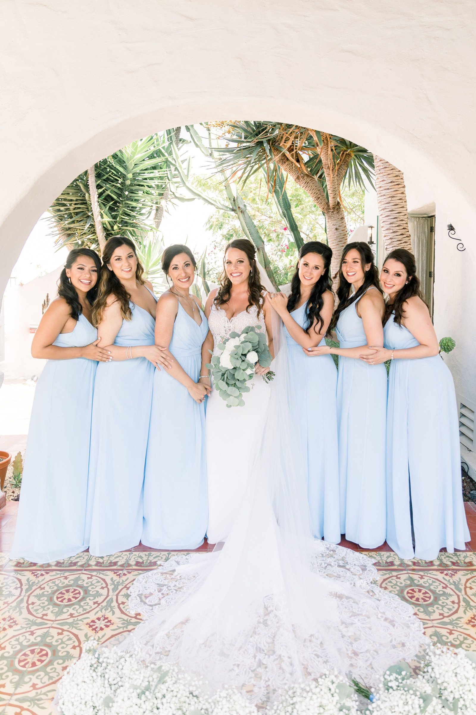 Bride and her bridesmaids