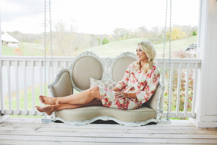 Bride in her robe