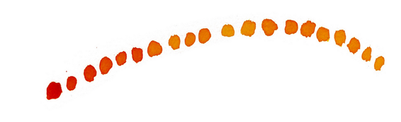 
Alt text: Sun Literary logo of suns as painted circles migrating across the page  in warm, ochre colors.
